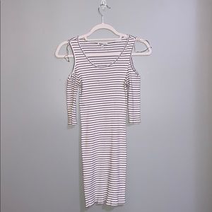 White and black stripped Charlotte ruse dress